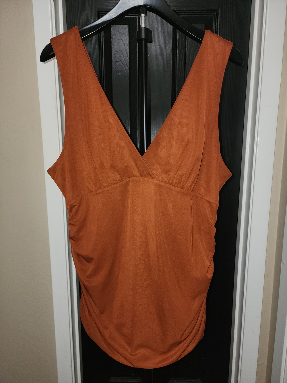 Anthropologie Rust Orange V-Neck Sleeveless Tank